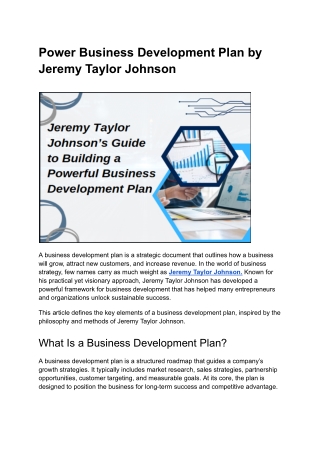 Jeremy Taylor Johnson’s Essential Strategies for Strategic Business Growth