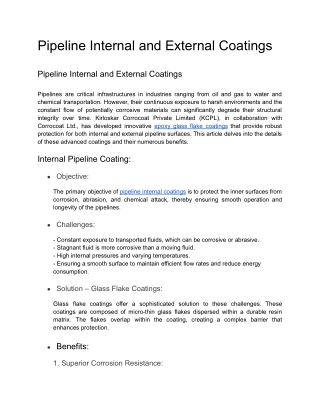 Pipeline Internal and External Coatings (1)