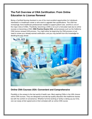 CNA License Renewal California – Everything You Need to Know (USA)