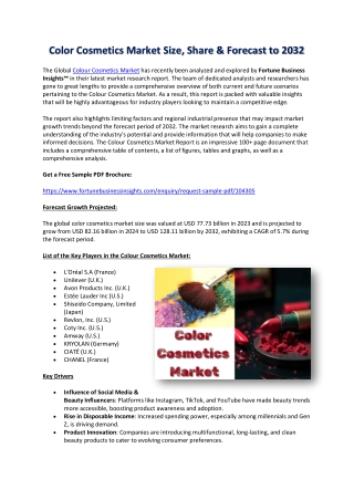 Global Color Cosmetics Industry Insights, Trends, and Forecast 2032