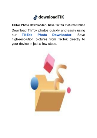 TikTok Photo Downloader - Save TikTok Pictures Online
