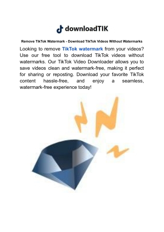 Remove TikTok Watermark - Download TikTok Videos Without Watermarks