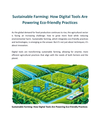Sustainable Farming: How Digital Tools Are Powering Eco-friendly Practices