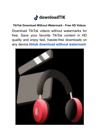 TikTok Download Without Watermark - Free HD Videos