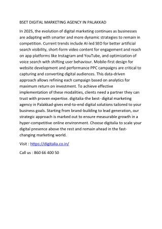 BSET DIGITAL MARKETING AGENCY IN PALAKKAD