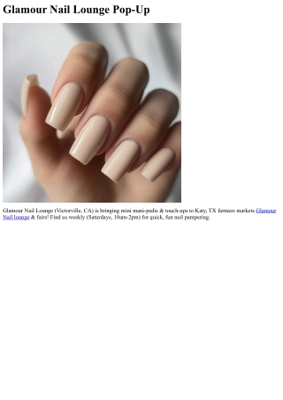 Glamour Nail Lounge Pop-Up