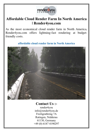 Affordable Cloud Render Farm In North America | Render4you.com