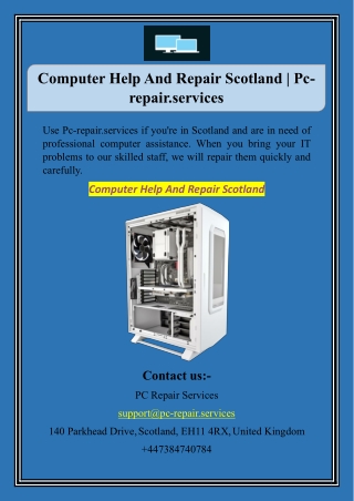 Computer Help And Repair Scotland | Pc-repair.services
