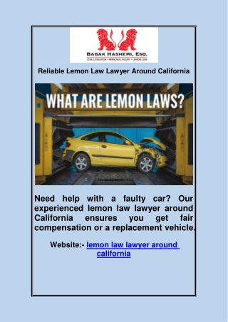 Reliable Lemon Law Lawyer Around California