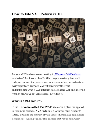 How to File VAT Return in UK