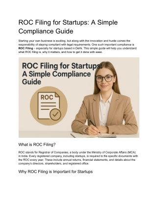 ROC Filing for Startups