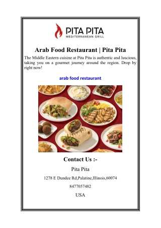 Arab Food Restaurant | Pita Pita