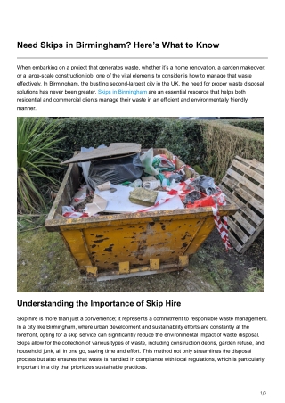 Need Skips in Birmingham Heres What to Know