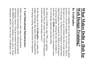 Web Designing courses in Delhi