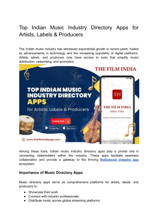 Top Indian Music Industry Directory Apps for Artists, Labels & Producers.docx