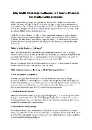 Why Multi Recharge Software is a Game-Changer for Digital Entrepreneurs