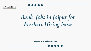 Bank  Jobs in Jaipur for Freshers Hiring Now
