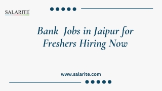 Bank  Jobs in Jaipur for Freshers Hiring Now