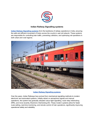Indian Railway Signalling systems