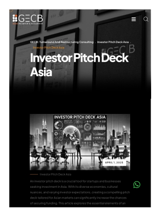 Crafting Impactful Investor Pitch Decks in Asia