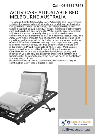 Activ Care Adjustable Bed Melbourne Australia