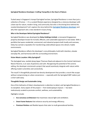 Springleaf Residence Developer