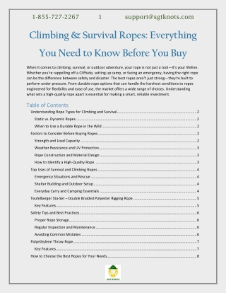 Climbing & Survival Ropes Everything You Need to Know Before You Buy