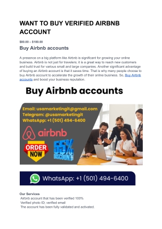 WANT TO BUY VERIFIED AIRBNB ACCOUNT