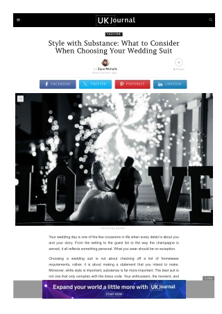 Style with Substance: What to Consider When Choosing Your Wedding Suit