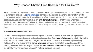 Why Choose Dhathri Lime Shampoo for Hair Care_