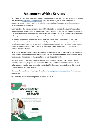 Assignment Writing Services