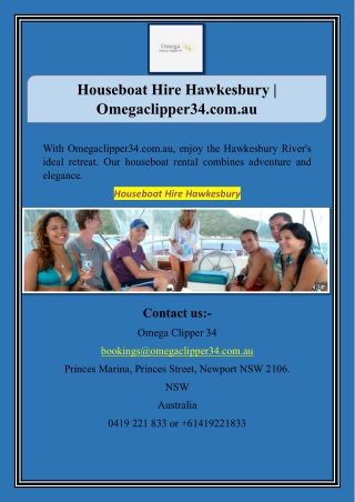 Houseboat Hire Hawkesbury | Omegaclipper34.com.au