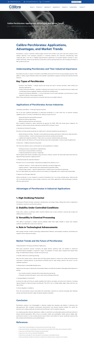 The Science Behind Perchlorates in Modern Applications