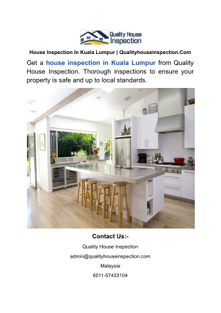 House Inspection In Kuala Lumpur _ Qualityhouseinspection.Com