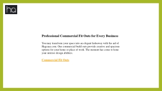 Professional Commercial Fit Outs for Every Business