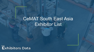 CeMAT South East Asia Exhibitor List