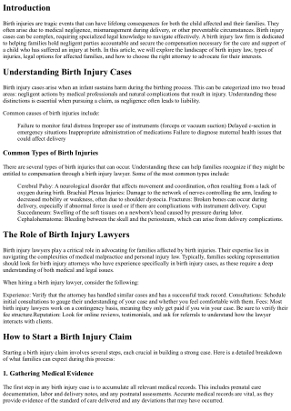 Birth Injury Law Firm: Dedicated to Helping Families in Need