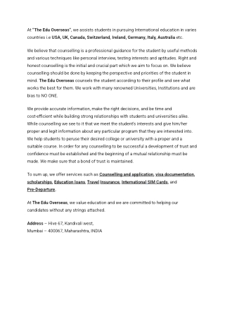 The Edu Overseas | Best Study Abroad Consultancy in Mumbai