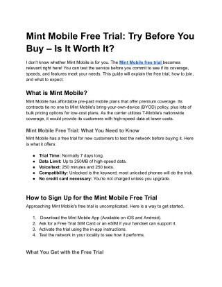 Mint Mobile Free Trial- Try Before You Buy – Is It Worth It