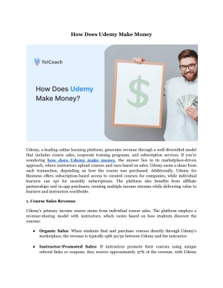 How Does Udemy Make Money
