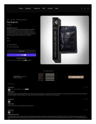 Pop Bright Kit Best Bamboo Toothbrush & Toothpaste Tablets for Eco-Friendly Smiles