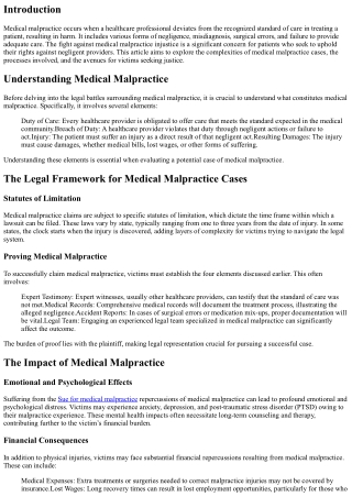Legal Battles: Fighting Medical Malpractice Injustice