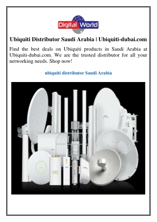 Ubiquiti Distributor Saudi Arabia | Ubiquiti-dubai.com
