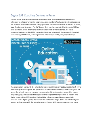 Digital SAT Coaching Centres in Pune
