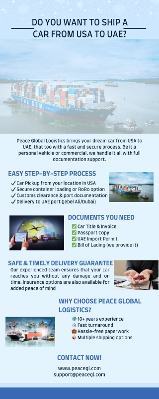 Do you want to ship a car from USA to UAE