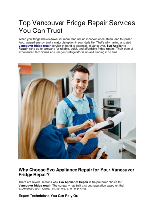 Top Vancouver Fridge Repair Services You Can Trust-2