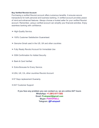 Top 5 Sites to Buy Verified Revolut Accounts usa