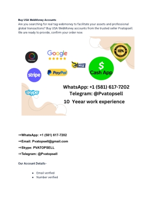 Best 3 Sites To Buy, Verified Webmoney Accounts