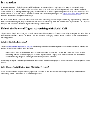 Unlock the Power of Digital Advertising with Social Cali