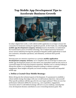 Top Mobile App Development Tips to Accelerate Business Growth